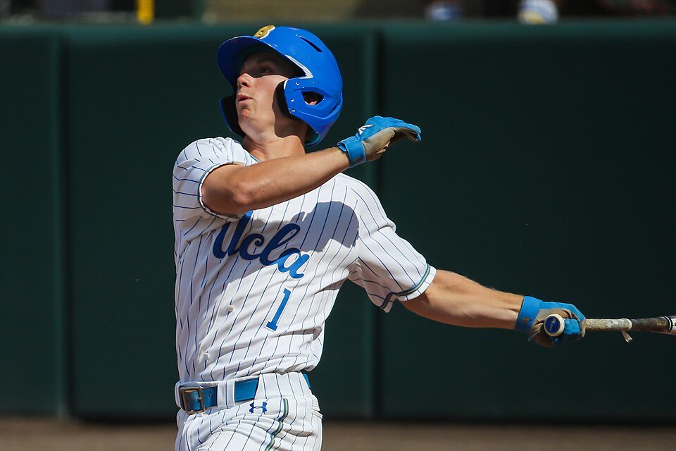 Hitter watching the ball after making contact