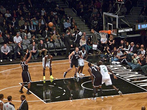 Shot at the rim during an NBA game